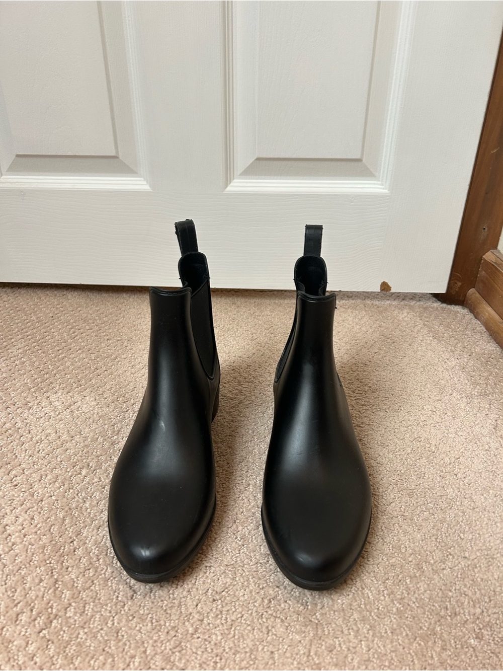 J. Crew Black Chelsea Rain Boots Size 8